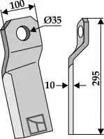 Mulchmesser verdreht 195x100mm - kurz - rechts